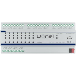 Donel KNX 16-канальный многофункциональный актуатор, 10A Установка на DIN-рейку, Номинальное напряжение 230/400 В переменного тока, 50–60 Гц, внутреннее использование магнитного реле 10 А, привод переключателя/жалюзи/фанкойла, Cерия DKNX