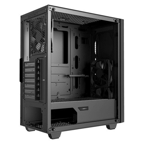 Компьютерный корпус, без блока питания ATX/ Gamemax Fortress TG ATX case, black, w/o PSU, w/1xUSB3.0+1xUSB2.0, w/2x12cm black silent front fans (GMX-WFBK-BK), w/1x 12cm black silent rear fan (GMXWFBK-BK)