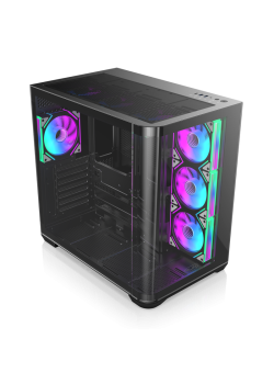 Корпус без блока питания/ Case Raijintek ATREUS BT4, Midi-Tower, TG, 4x120mm ARGB, 2xUSB-A 3.0 + 1xUSB Type-C , E-ATX, ATX, mATX, mITX Black