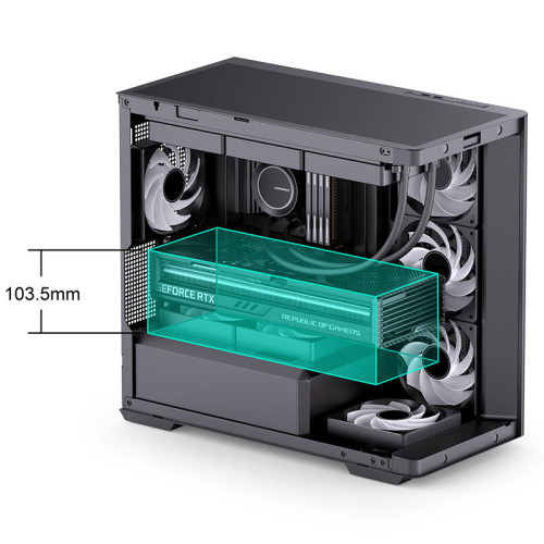 Корпус без блока питания/ Корпус JONSBO D300 Black MATX без БП, боковая панель из закаленного стекла, mini-ITX, micro-ATX, черный