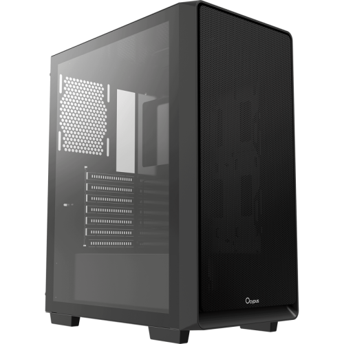 Корпус ПК без блока питания/ Case Ocypus Gamma C60 BK, Midi-Tower, TG, no fans, 1xUSB-A 3.0 + 2xUSB 2.0, ATX, mATX, mITX Black