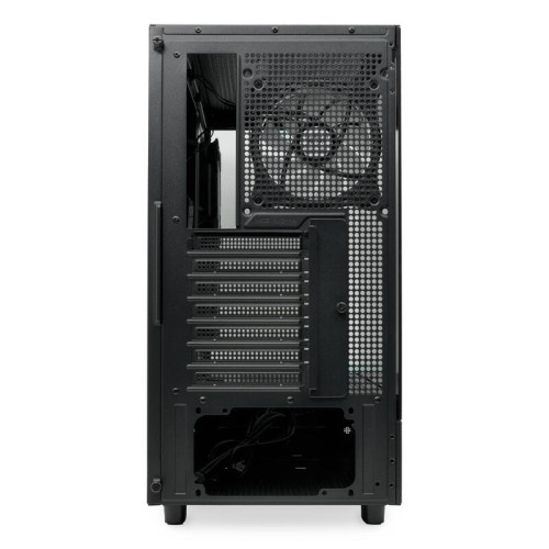 Корпус без блока питания/ HSPD F710, Panoramic Mid Tower, Black, TG, 0.5 SPCC, 3x120mm ARGB E-ATX, ATX, mATX, mITX 185/395/270mm 2x2.5