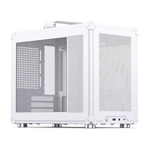Корпус без блока питания/ Case JONSBO C6 MAX Handle, Mini-Tower, TG, no fan, 1xUSB-A 3.0 + 1xUSB-C 3.1, mATX, mITX White