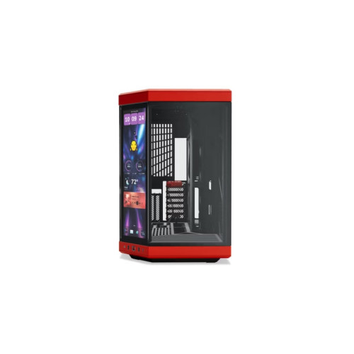 Корпус без блока питания/ Case HYTE Y70 Touch Infinite, Midi-Tower, TG, LCD, no fans, 2xUSB-A 3.2, 1xUSB Type-C, E-ATX, ATX, mATX, mITX Black Cherry