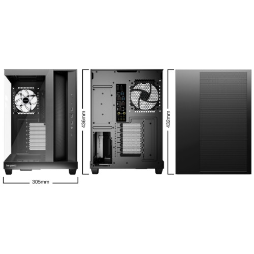 Корпус ПК без блока питания/ Case be quiet! LIGHT BASE 500 LX, Midi-Tower, TG, 4x120mm ARGB, 2xUSB-A 3.2, 1xUSB 3.2 Type-C, ATX, mATX, mITX Black
