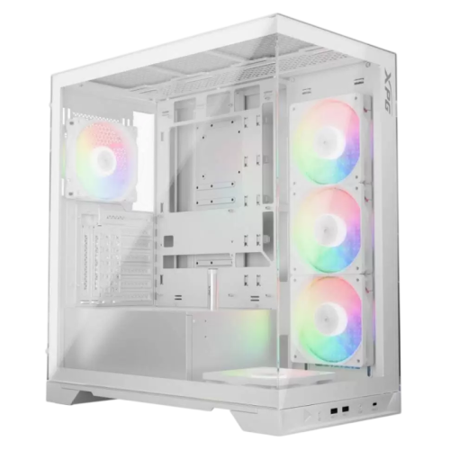 Корпус XPG INVADER X WHITE (INVADERXMT-WHCWW) Mid-Tower Gaming ATX PC Case with Panoramic View, Tempered Glass Panels, and RGB Lighting Black