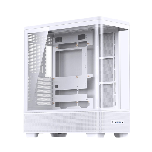 Корпус без блока питания/ Case JONSBO TK-5, Midi-Tower, TG, no fan, 2xUSB-A 3.0 + 1xUSB-C 3.2, ATX, mATX, mITX White