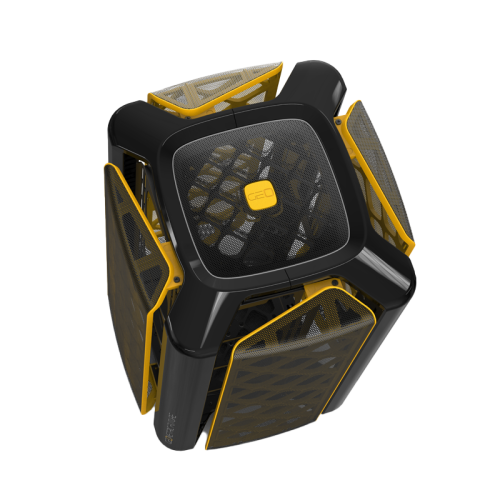 Корпус ПК без блока питания/ Case Geometric Future Model 2 The Ark, Mini-Tower, no fans, 3xUSB-A 3.0, 1xUSB 3.2 Type-C, mATX, mITX Black/Gold