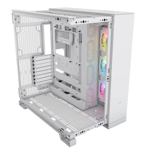 Корпус без блока питания/ Case Corsair iCUE LINK 6500X RGB, Midi-Tower, TG, 3x120mm RGB, 4xUSB-A 3.2, 1xUSB 3.2 Type-C, E-ATX, ATX, mATX, mITX White