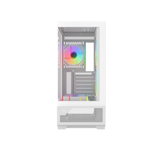 Корпус ПК без блока питания/ Case SAMA V43 White, Midi-Tower, TG, 6x120mm ARGB, 2xUSB 3.0 + 1xUSB 3.2 Type-C, ATX, mATX, mITX White