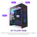 Корпус без блока питания/ Case NZXT H7 Flow RGB, Midi-Tower, TG, 3x120mm RGB, 2xUSB-A 3.2 + 1xUSB-C 3.2, E-ATX, ATX, mATX, mITX Black