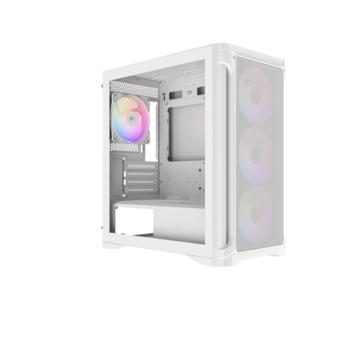 Корпус ПК без блока питания/ Case SAMA S31 White, Midi-Tower, TG, 4x120mm ARGB, 2xUSB 3.0 + 1xUSB 3.2 Type-C, mATX, mITX White