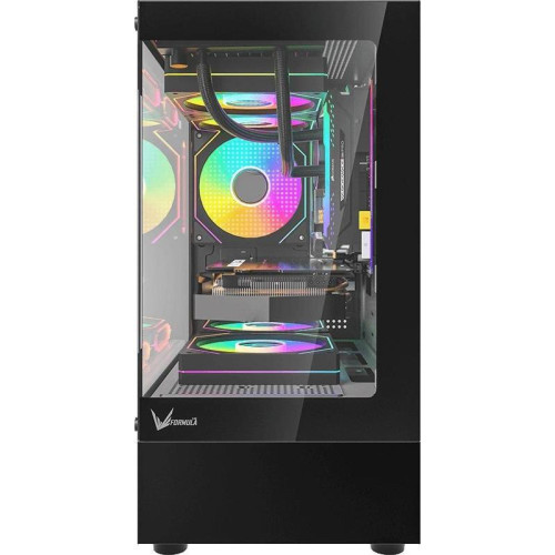 Корпус Formula Crystal Z1CM черный без БП mATX 5x120mm 1xUSB3.0 audio bott PSU