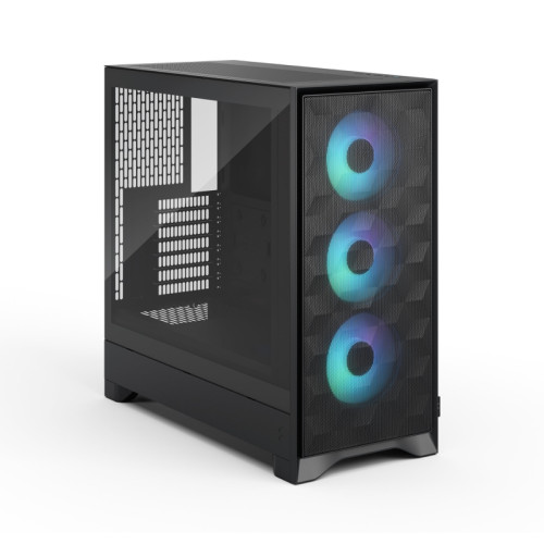 Корпус ПК без блока питания/ Case Fractal Design Pop 2 Air TG RGB, Midi-Tower, 3x120mm, 1xUSB-C + 1xUSB-A 3.2 ATX, mATX, mITX Black