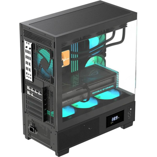 Корпус Formula Crystal E1 черный без БП ATX 5x120mm 3x140mm 2xUSB3.0 1xUSB3.1 audio bott PSU