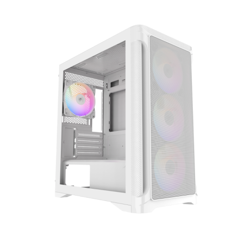 Корпус ПК без блока питания/ Case SAMA S31 White, Midi-Tower, TG, 4x120mm ARGB, 2xUSB 3.0 + 1xUSB 3.2 Type-C, mATX, mITX White