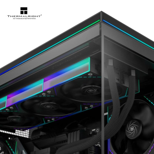 Корпус без блока питания/ Case Thermalright M10 Vision FAN4-C, Mini-Tower, TG, LCD, 4x120mm ARGB, 2xUSB-A 3.0, 1xUSB Type-C, mATX, mITX Black