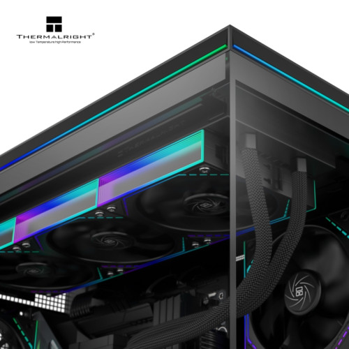 Корпус без блока питания/ Case Thermalright M10 Vision FAN4-M, Mini-Tower, TG, LCD, 4x120mm ARGB, 2xUSB-A 3.0, 1xUSB Type-C, mATX, mITX Black