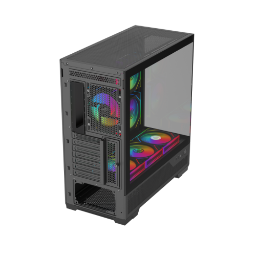 Корпус ПК без блока питания/ Case SAMA V43 Black, Midi-Tower, TG, 6x120mm ARGB, 2xUSB 3.0 + 1xUSB 3.2 Type-C, ATX, mATX, mITX Black Корпус ПК без блока питания/ Case SAMA V43 Black, Midi-Tower, TG, 6x120mm ARGB, 2xUSB 3.0 + 1xUSB 3.2 Type-C, ATX, mATX, mITX Black