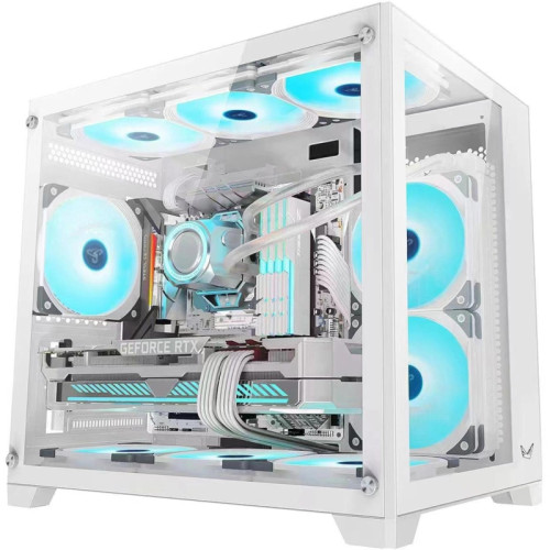 Корпус Formula Crystal Z5 TG белый mATX 11x120mm 2xUSB2.0 1xUSB3.0 audio bott PSU [CRYSTAL Z5]