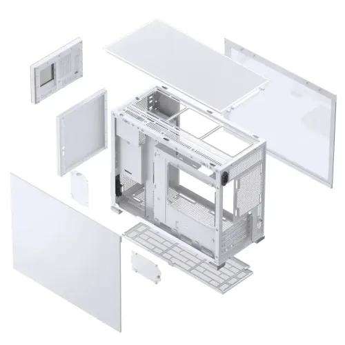 Корпус без блока питания/ Case JONSBO D31 STD SCREEN, Mini-Tower, TG, no fans, 1xUSB-A 3.2 + 1xUSB-C 3.2, mATX, mDTX, mITX White