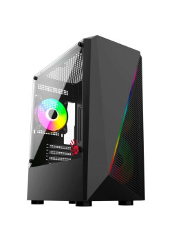 Корпус Bloody BD-CC102F черный mATX 2x120mm 2xUSB2.0 1xUSB3.0 audio bott PSU [BD-CC102F-BK]