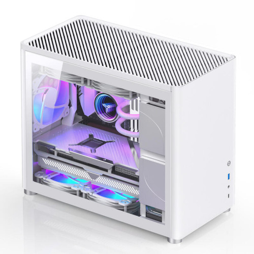 Корпус компьютерный mATX/ JONSBO D30 Silver TG, mATX case, 1xU3.0+1xType-C, Combo Audio, 1.5mm aluminium +metal