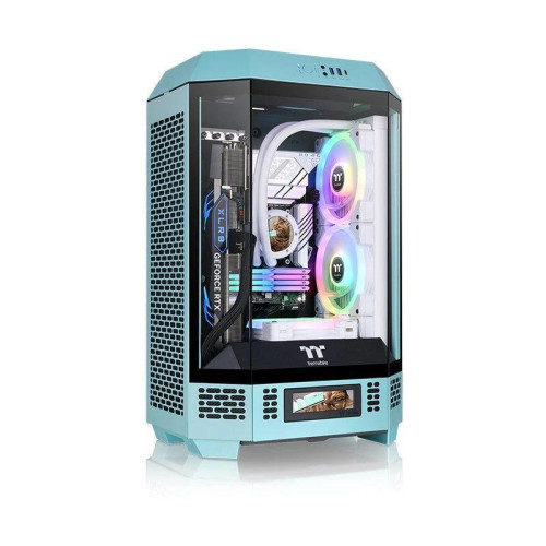 Корпус Thermaltake The Tower 300 Turquoise голубой mATX 8x120mm 6x140mm 2xUSB3.0 audio bott PSU [CA-1Y4-00SBWN-00]
