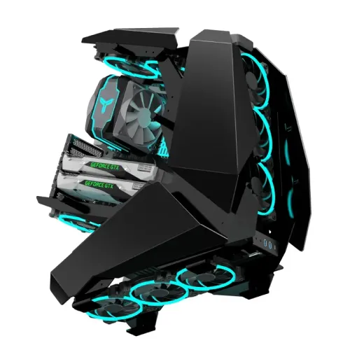 Корпус без блока питания/ Case JONSBO MOD-5, Full-Tower, TG, no fans, 2xUSB-A 3.0 + 1xUSB-C 3.2, ATX, mATX, mITX Black