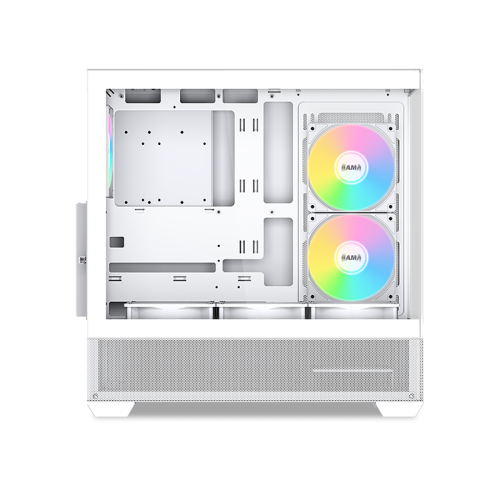 Корпус ПК без блока питания/ Case SAMA V40 White, Midi-Tower, TG, 6x120mm ARGB, 2xUSB 3.0 + 1xUSB 3.1 Type-C, ATX, mATX, mITX White