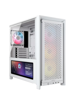 Корпус без блока питания/ Case Corsair Frame 4000D LCD RS ARGB, Midi-Tower, TG, 3x120mm ARGB, 3xUSB Type-C, E-ATX, ATX, mATX, mITX White