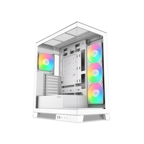 Корпус ПК без блока питания/ Case SAMA V50 White, Midi-Tower, TG, 4x120mm ARGB, 2xUSB 3.0 + 1xUSB 3.1 Type-C, ATX, mATX, mITX White