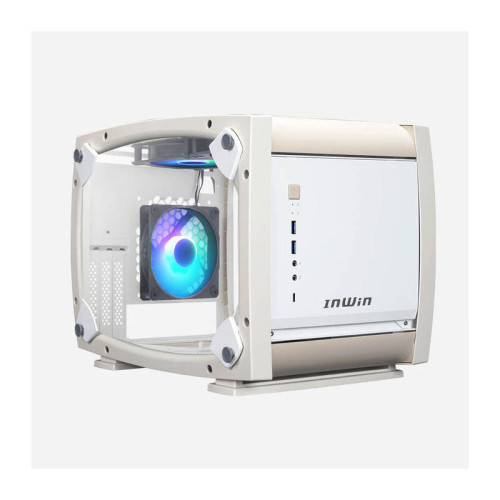Корпус без блока питания/ Case InWin Explorer, Mini-Tower, TG, 3x120mm ARGB, 2xUSB-A 3.0 + 1xUSB-C 3.2, mITX Bone White