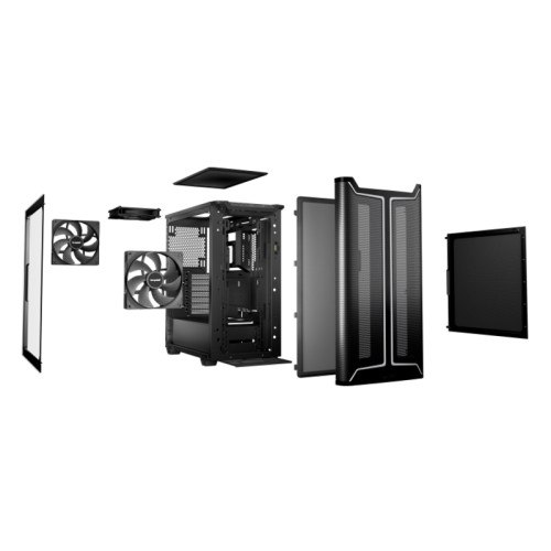 Корпус ПК без блока питания/ Case be quiet! PURE BASE 501 DX, Midi-Tower, TG, 3x140mm, 2xUSB-A 3.2, 1xUSB 3.2 Type-C, ATX, mATX, mITX Black
