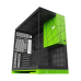 Корпус ПК без блока питания/ Case Geometric Future Model 5 NV Style, Midi-Tower, TG, no fans, 2xUSB-A 3.0, 1xUSB 3.2 Type-C, E-ATX, ATX, mATX, mITX Black/Green