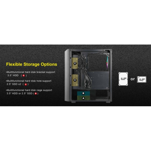 Корпус Azza Fighter черный ATX 4x120mm 2x140mm 2xUSB2.0 1xUSB3.0 audio bott PSU [CSAZ-290 FIGHTER]