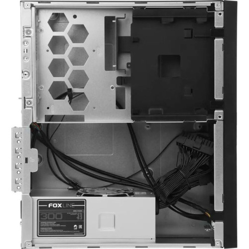 Корпус EVELK с блоком питания 300Вт/ Case Foxline EV-1046-TFX300S mATX SFF, w/PSU TFX 300W, w/2xUSB2.0+2xUSB3.0, w/1xcombo audio, black, w/pwr cord, w/ 8cm FAN, logo EVELK