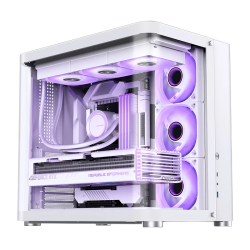 Корпус без блока питания/ Case JONSBO TK-2, Midi-Tower, TG, no fans, 1xUSB-A 3.2 + 1xUSB-C 3.2, ATX, mATX, mITX White