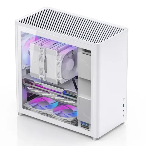 Корпус без блока питания/ Case JONSBO D40, Midi-Tower, TG, no fan, 1xUSB-A 3.2 + 1xUSB-C 3.2, ATX, mATX, White
