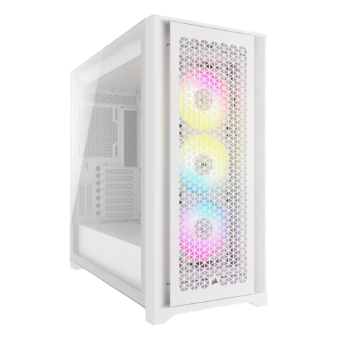 Корпус без блока питания/ Case Corsair iCUE 5000D RGB Airflow, Midi-Tower, TG, 3x120mm RGB, 2xUSB-A 3.2, 1xUSB 3.2 Type-C, E-ATX, ATX, mATX, mITX White