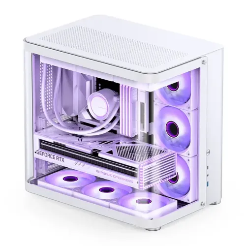Корпус без блока питания/ Case JONSBO TK-2, Midi-Tower, TG, no fans, 1xUSB-A 3.2 + 1xUSB-C 3.2, ATX, mATX, mITX White