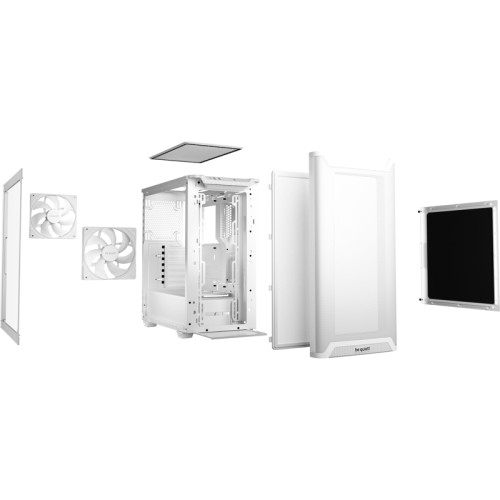 Корпус ПК без блока питания/ Case be quiet! PURE BASE 501 Airflow Window, Midi-Tower, TG, 2x140mm, 2xUSB-A 3.2, 1xUSB 3.2 Type-C, ATX, mATX, mITX White