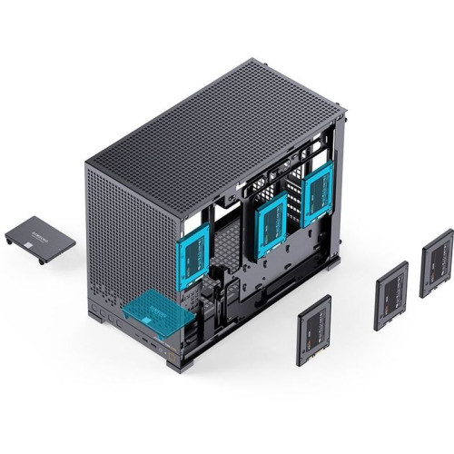 Корпус без блока питания/ Jonsbo D32 PRO BLACK, Mini-Tower , no fans, mATX, mITX,  2xUSB3.2 Gen1 Type-A, 1xUSB3.2 Gen 2 Type-C, 1xAUDIO, 1xMIC