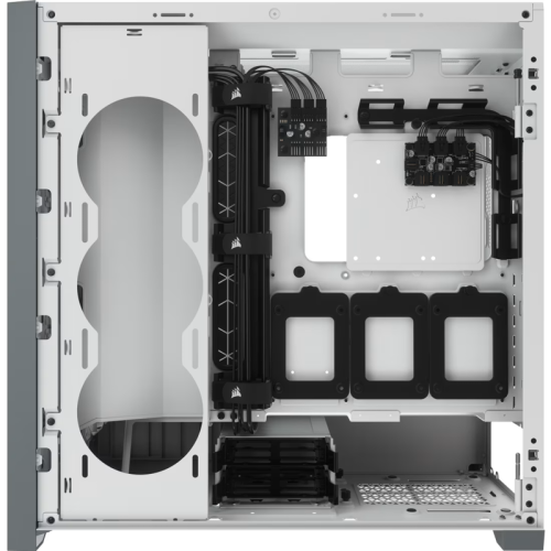 Корпус без блока питания/ Case Corsair iCUE 5000X RGB, Midi-Tower, TG, 3x120mm RGB, 2xUSB-A 3.2, 1xUSB 3.2 Type-C, E-ATX, ATX, mATX, mITX White