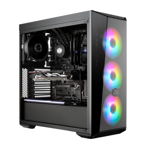 Корпус без блока питания/ Cooler Master MasterBox 5 Lite RGB, USB 3.0 x 2, 1xFan, 3x120mm ARGB Fan, Black, Splitter cable + Controller, ATX, w/o PSU