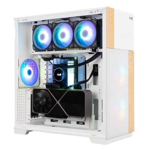 Корпус без блока питания/ Case InWin F5, Full-Tower, TG, 3x140mm ARGB, 2xUSB-A 3.0 + 1xUSB-C 3.2, E-ATX, ATX, mATX, mITX White