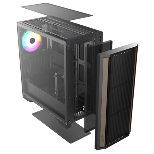Корпус без блока питания/ Case Raijintek AGOS MAX, Midi-Tower, TG, 1x140mm ARGB, 2xUSB 3.0 + 1xUSB 2.0, E-ATX, ATX, mATX, mITX Black