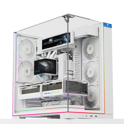 Корпус без блока питания/ Case Thermalright A70 Vision FAN5-C, Midi-Tower, TG, LCD, 5x120mm ARGB, 2xUSB-A 3.0, 1xUSB Type-C, ATX, mATX, mITX White