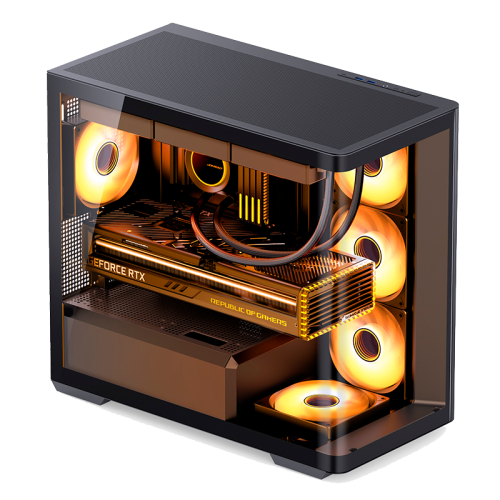 Корпус без блока питания/ Корпус JONSBO D300 Black MATX без БП, боковая панель из закаленного стекла, mini-ITX, micro-ATX, черный