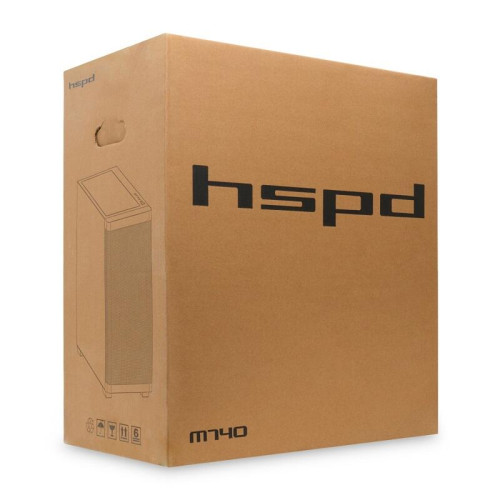 Корпус без блока питания/ Case HSPD M740, Mesh Mid Tower, Black, TG, 0.6 SPCC, no fans, E-ATX, ATX, mATX, mITX, 170/400/200mm, 4x2.5 Корпус без блока питания/ Case HSPD M740, Mesh Mid Tower, Black, TG, 0.6 SPCC, no fans, E-ATX, ATX, mATX, mITX, 170/400/200mm, 4x2.5